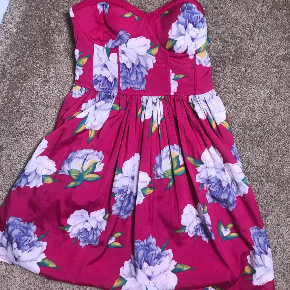Pink floral baby doll dress!